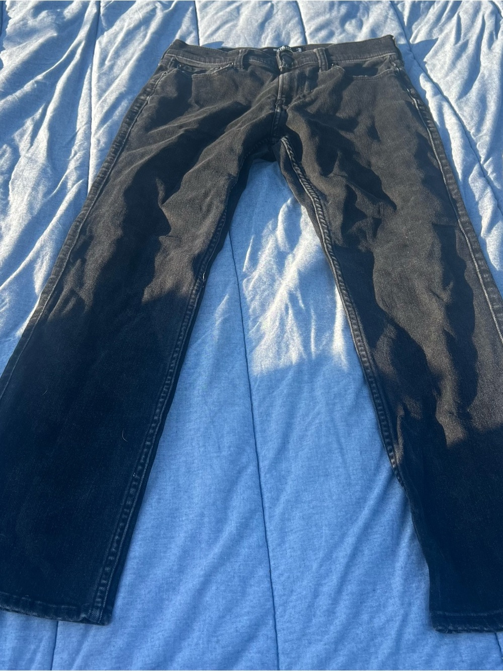 Hollister Washed Black Denim Jeans Slim Straight Fit Normcore  Size 30 x 30